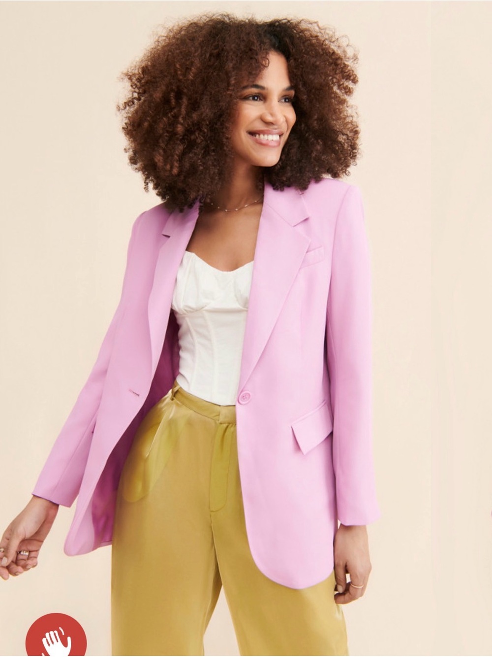 ASTR The Label Laudine Structured Pink Oversized Boyfriend Blazer Size Medium